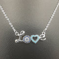 18K White Gold Plated Love Necklace - Offer Hunts