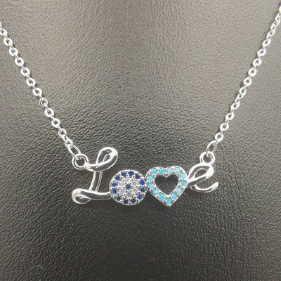 18K White Gold Plated Love Necklace - Offer Hunts
