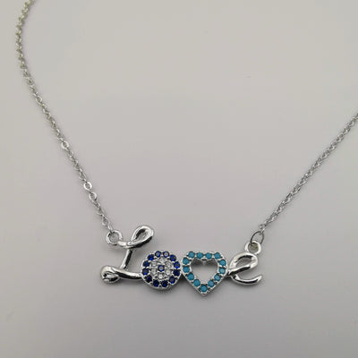 18K White Gold Plated Love Necklace - Offer Hunts