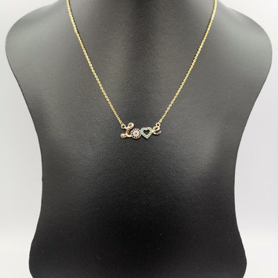 18K Yellow Gold Plated Love Necklace - Offer Hunts