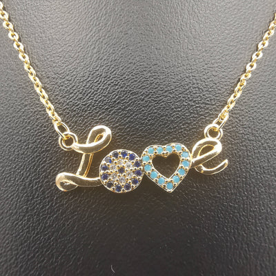 18K Yellow Gold Plated Love Necklace - Offer Hunts