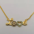 18K Yellow Gold Plated Love Necklace - Offer Hunts