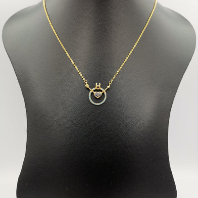 18K Yellow Gold Plated Arrow Heart Necklace - Offer Hunts