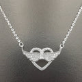 18K White Gold Plated Heart Wings Necklace - Offer Hunts
