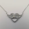 18K White Gold Plated Heart Wings Necklace - Offer Hunts