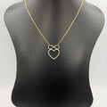 18K Yellow Gold Plated Infinity Heart Necklace - Offer Hunts