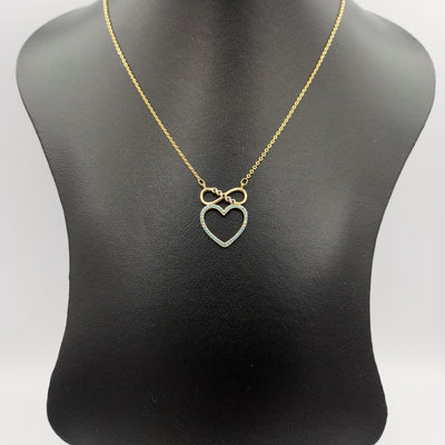 18K Yellow Gold Plated Infinity Heart Necklace - Offer Hunts