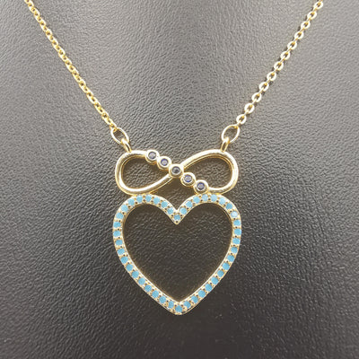 18K Yellow Gold Plated Infinity Heart Necklace - Offer Hunts