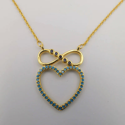 18K Yellow Gold Plated Infinity Heart Necklace - Offer Hunts