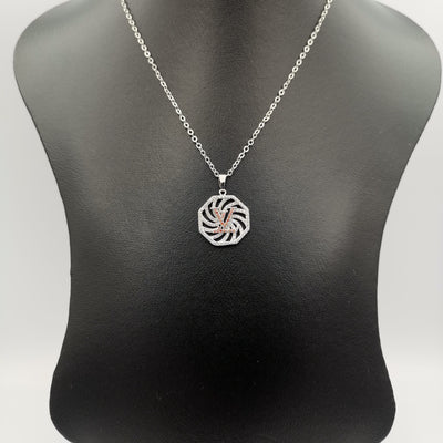 18K White Gold Plated LV Necklace - Offer Hunts