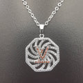 18K White Gold Plated LV Necklace - Offer Hunts