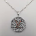 18K White Gold Plated LV Necklace - Offer Hunts