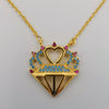 18K Yellow Gold Plated Gem Heart Necklace - Offer Hunts