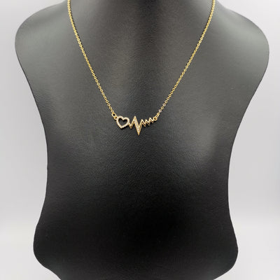 18K Yellow Gold Plated Electro Heart Necklace - Offer Hunts