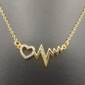 18K Yellow Gold Plated Electro Heart Necklace - Offer Hunts