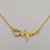 18K Yellow Gold Plated Electro Heart Necklace - Offer Hunts