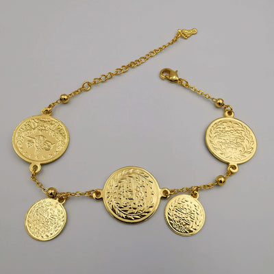 24K Gold Plated Multi Coin Bracelet - Offer Hunts