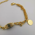 24K Gold Plated Multi Strand Double Coin Bracelet - Offer Hunts