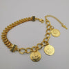 24K Gold Plated C Chain Tri Coin Bracelet - Offer Hunts