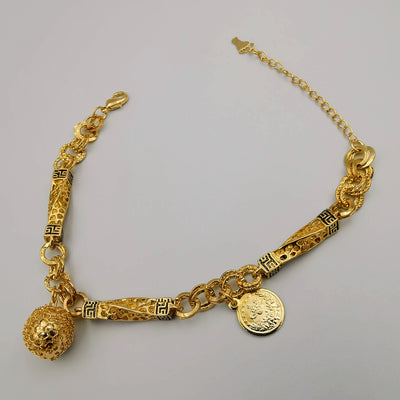 24K Gold Plated Slender Ball Coin Bracelet - Offer Hunts