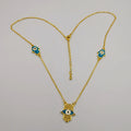 24K Gold Plated Tri Hand of God Necklace - Offer Hunts