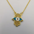 24K Gold Plated Tri Hand of God Necklace - Offer Hunts