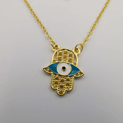 24K Gold Plated Tri Hand of God Necklace - Offer Hunts