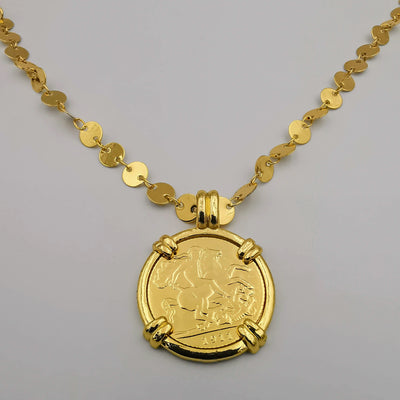24K Gold Plated Coin Necklace - Style 4 - Offer Hunts