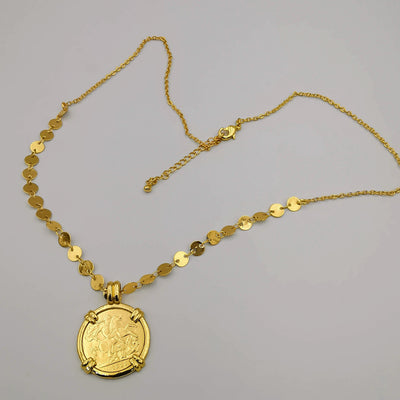 24K Gold Plated Coin Necklace - Style 4 - Offer Hunts