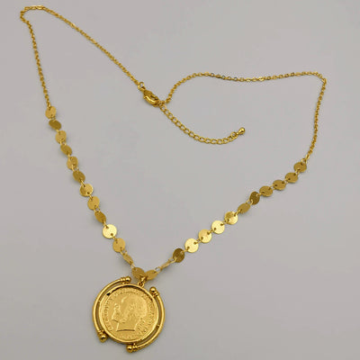 24K Gold Plated Coin Necklace - Style 1 - Offer Hunts