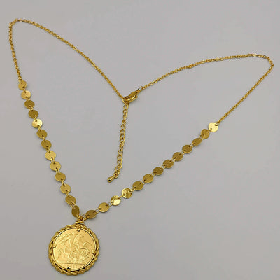24K Gold Plated Coin Necklace - Style 2 - Offer Hunts