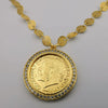 24K Gold Plated Crystal Coin Necklace - Offer Hunts