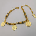 24K Gold Plated Tri Coin Bar Bracelet - Offer Hunts