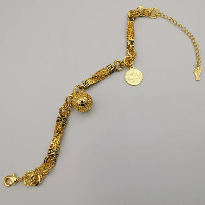 24K Gold Plated Slender Ball Coin Bracelet - Offer Hunts