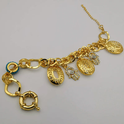 24K Gold Plated Crystal Hand of God Chain Bracelet - Offer Hunts