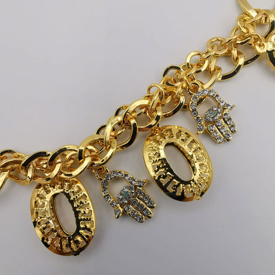 24K Gold Plated Crystal Hand of God Chain Bracelet - Offer Hunts