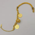 24K Gold Plated Chain Rope Ball Coin Bracelet - Offer Hunts