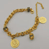 24K Gold Plated Double Coin Dangler Bracelet - Offer Hunts