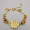 24K Gold Plated Stranded Tri Coin Bracelet - Offer Hunts