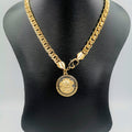 18K Rose Gold Plated 3D Vers.ace Chain Necklace - Offer Hunts