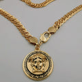 18K Rose Gold Plated 3D Vers.ace Chain Necklace - Offer Hunts