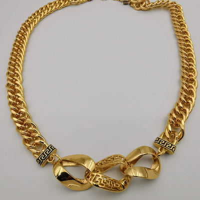 24K Gold Plated Interconnected Chain Necklace - Offer Hunts