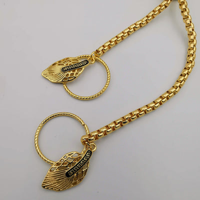 24K Gold Plated Dual Leaf Danglers Necklace - Offer Hunts