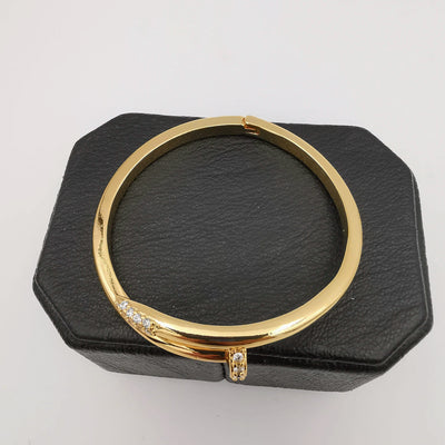24K Gold Plated Stainless Steel Pin Bracelet [ 50mm Diameter] - Offer Hunts