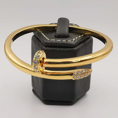 24K Gold Plated Stainless Steel Pin Bracelet [ 50mm Diameter] - Offer Hunts