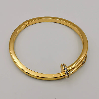 24K Gold Plated Stainless Steel Pin Bracelet [ 50mm Diameter] - Offer Hunts