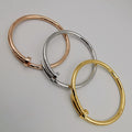 24K Gold Plated Stainless Steel Pin Bracelet Set [3 Pieces] - Adjustable Size - Offer Hunts