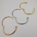 24K Gold Plated Stainless Steel Pin Bracelet Set [3 Pieces] - Adjustable Size - Offer Hunts