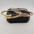 24K Gold Plated Stainless Steel Pin Bracelet Set [3 Pieces] - Adjustable Size - Offer Hunts