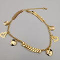 24K Gold Plated Coin Heart Anklet